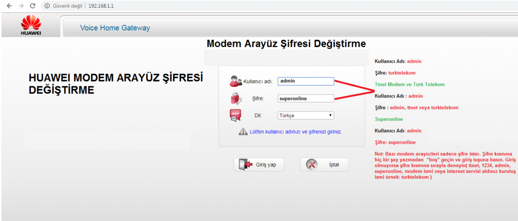Modem Arayüz Şifresini Değiştirme 2024 Nasıl yapılır? 1