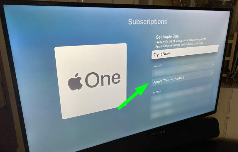 Apple TV'de abonelikler ekranı