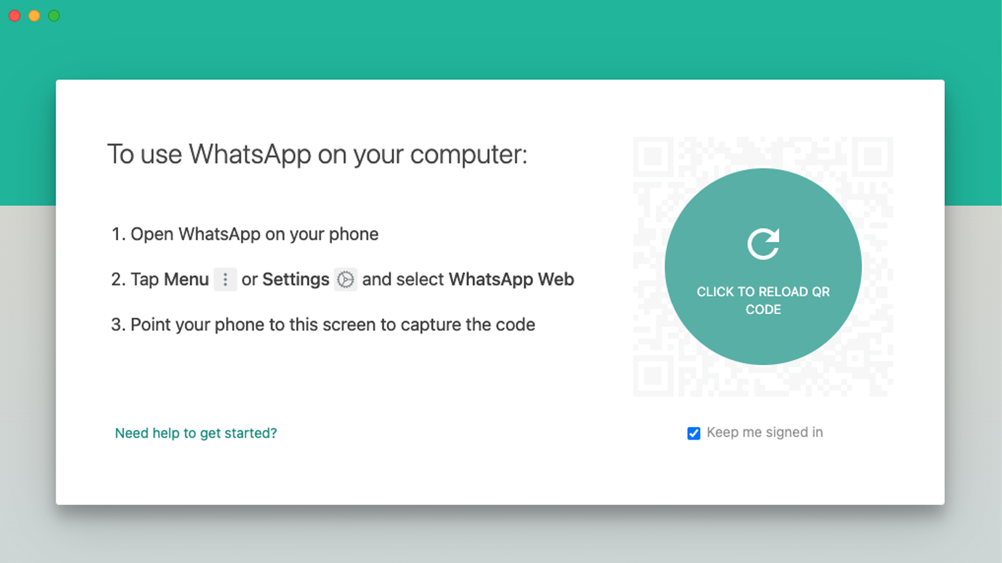 WhatsApp Web ve Masaüstü nasıl kullanılır - oturum açma ekranı