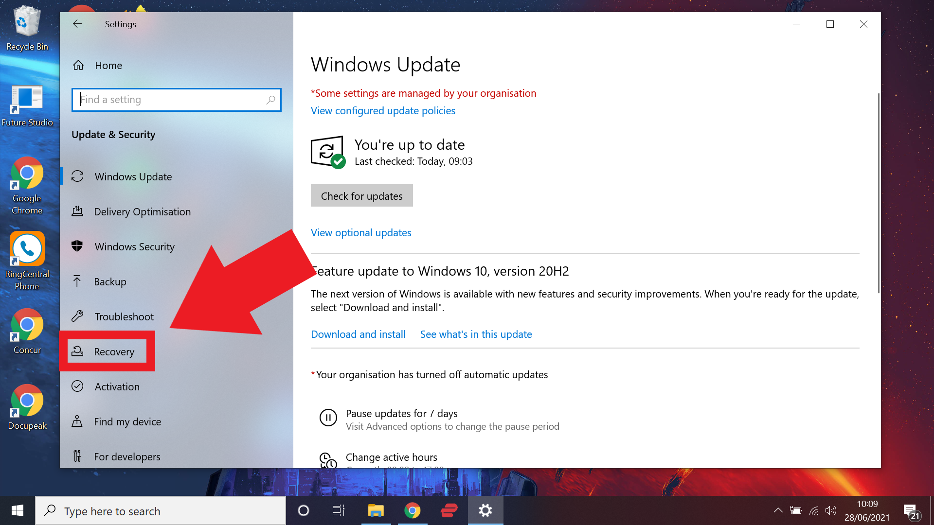 Windows 10 güncellemesi nasıl kaldırılır - kurtarma menüsüne girin