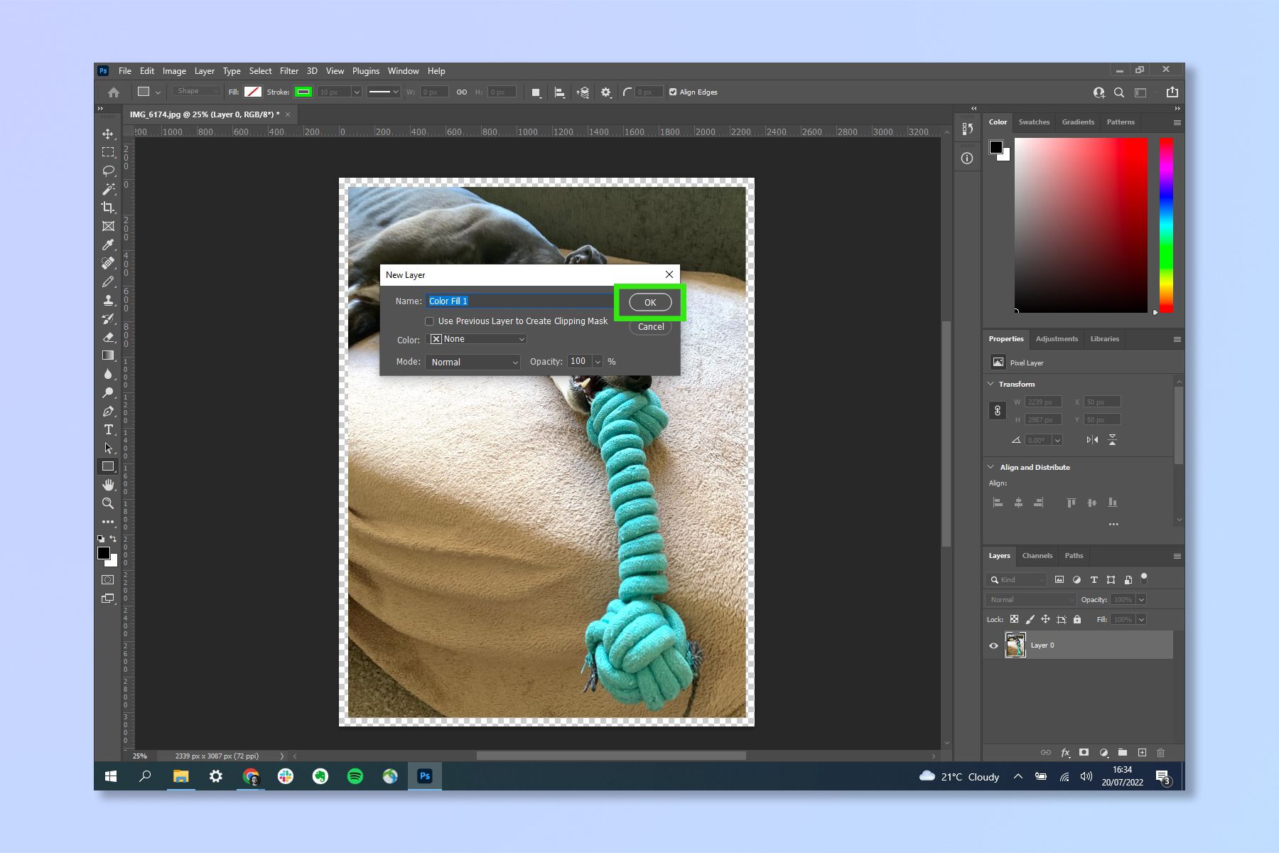 Adobe Photoshop'ta nasıl kenarlık ekleneceğini gösteren ekran görüntüsü