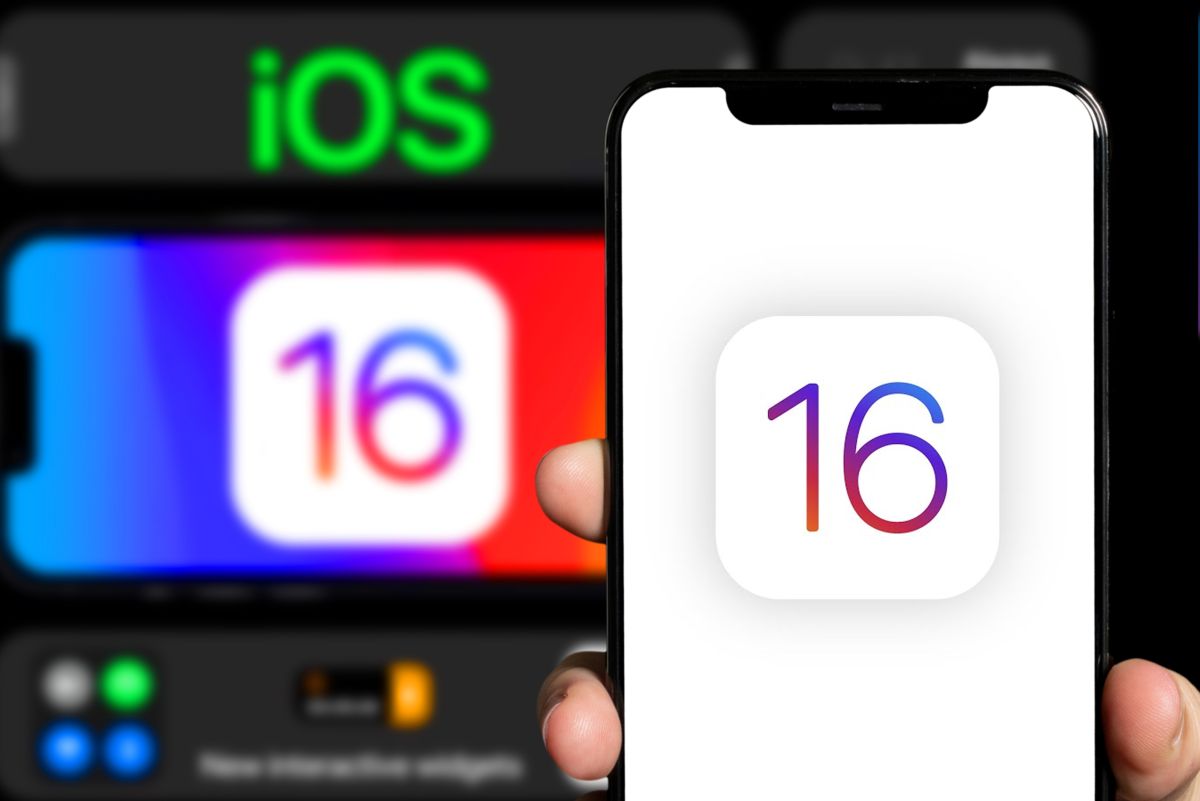 Images of 16 on iPhone screens to represent iOS 16