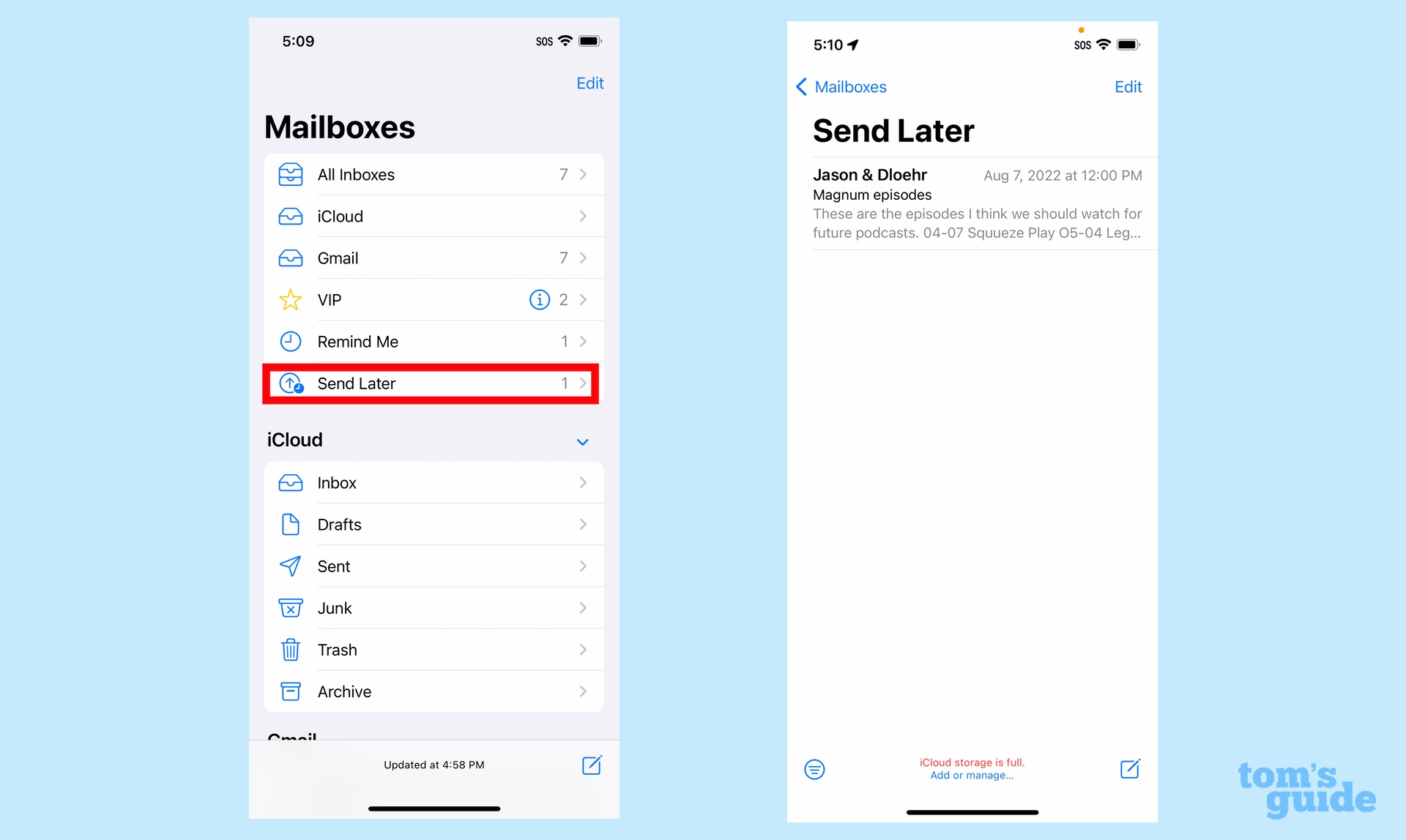 iOS 16 Mail'de planlanmış e-postayı yönetin
