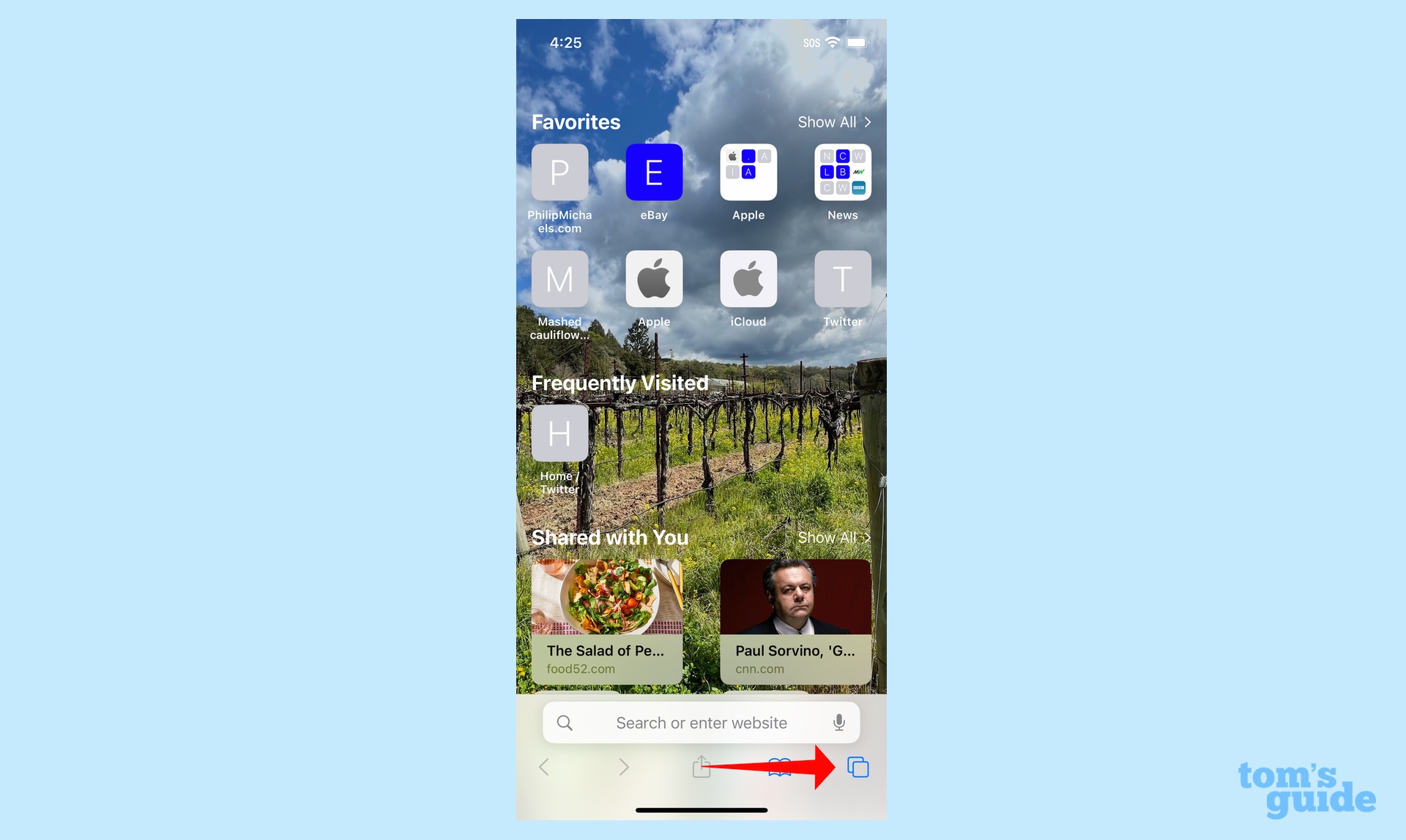 Sekme düğmesine dokunarak iOS 16 safarisinde grup sekmelerini paylaşın