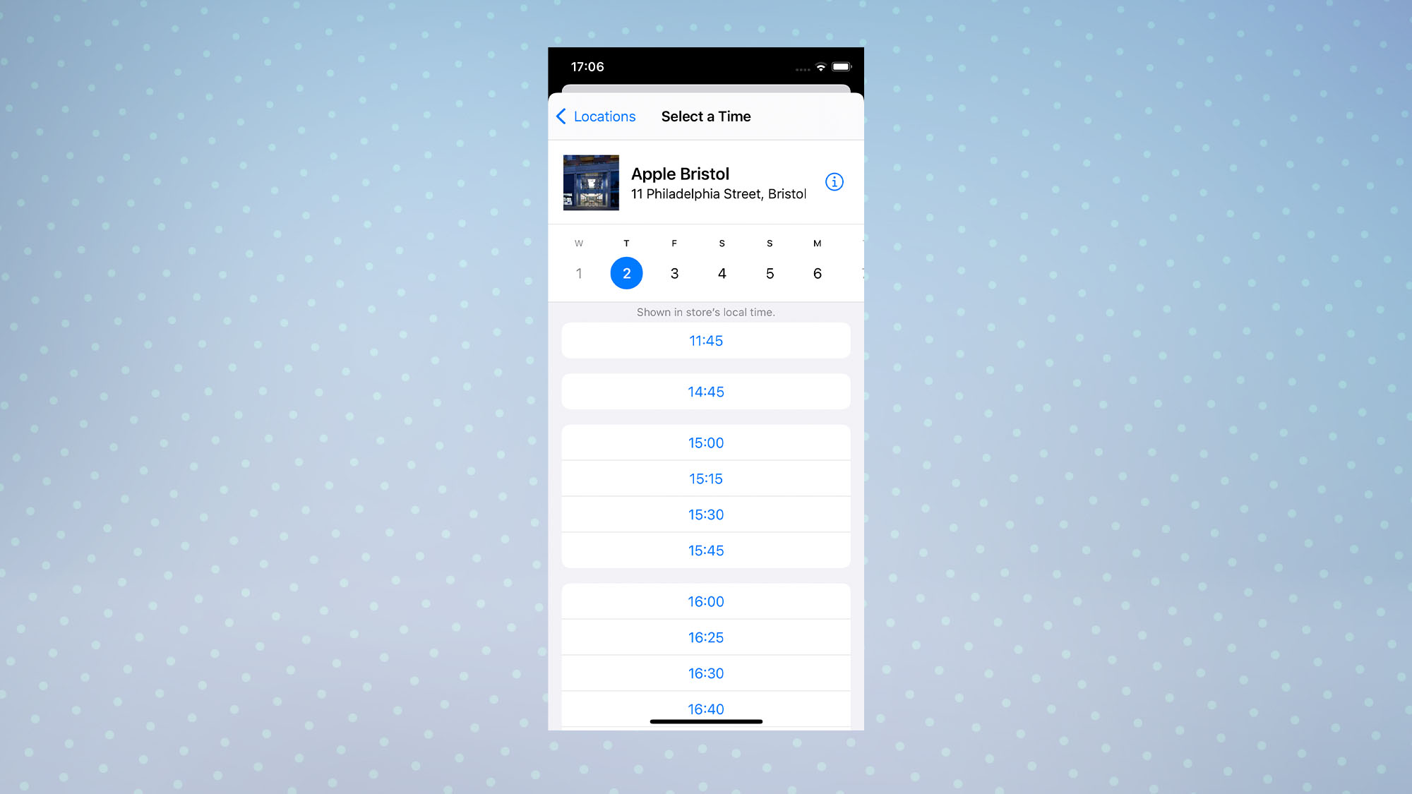 Genius Bar randevusunun nasıl alınacağını gösteren iOS 15 Apple Destek uygulaması