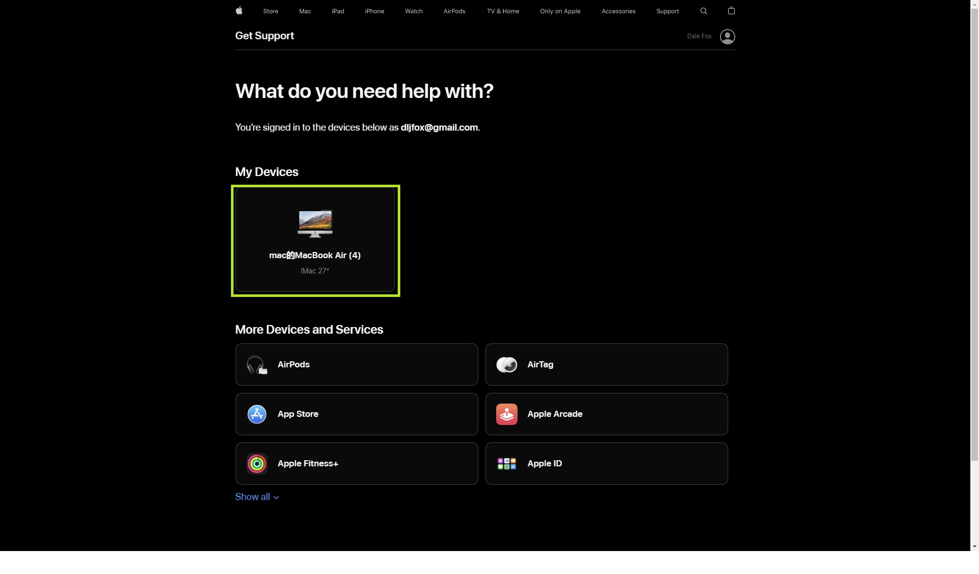 Genius Bar randevusu alma adımlarını gösteren Apple destek web sitesi